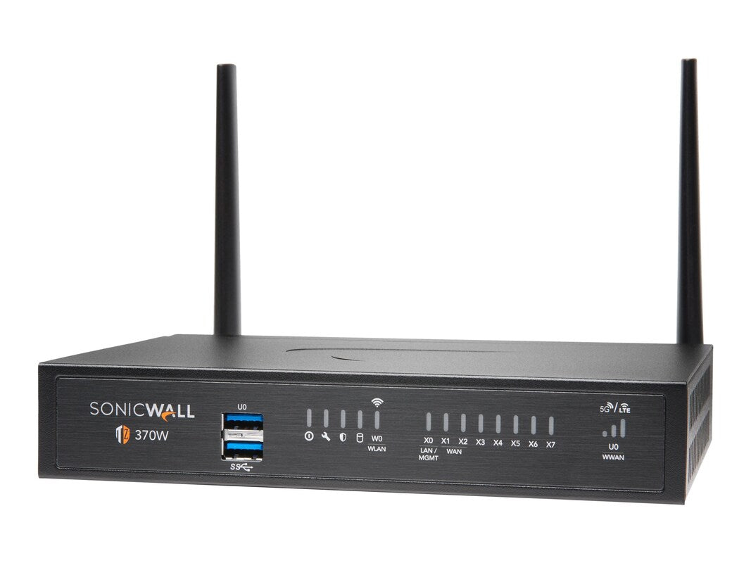 SONICWALL TZ370 Wireless-AC Firewall, 8x1GbE, SonicOS 7