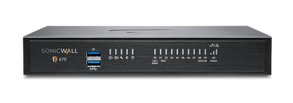 SONICWALL TZ670 Firewall, 8x1GbE, 2x10G SFP+, SonicOS 7