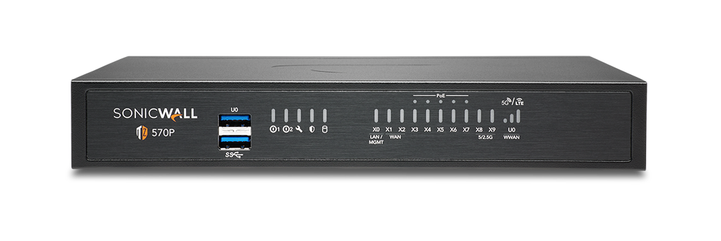 SONICWALL TZ570P Network Security Appliance, 5Gbps, 14-Port, TAA Compliant