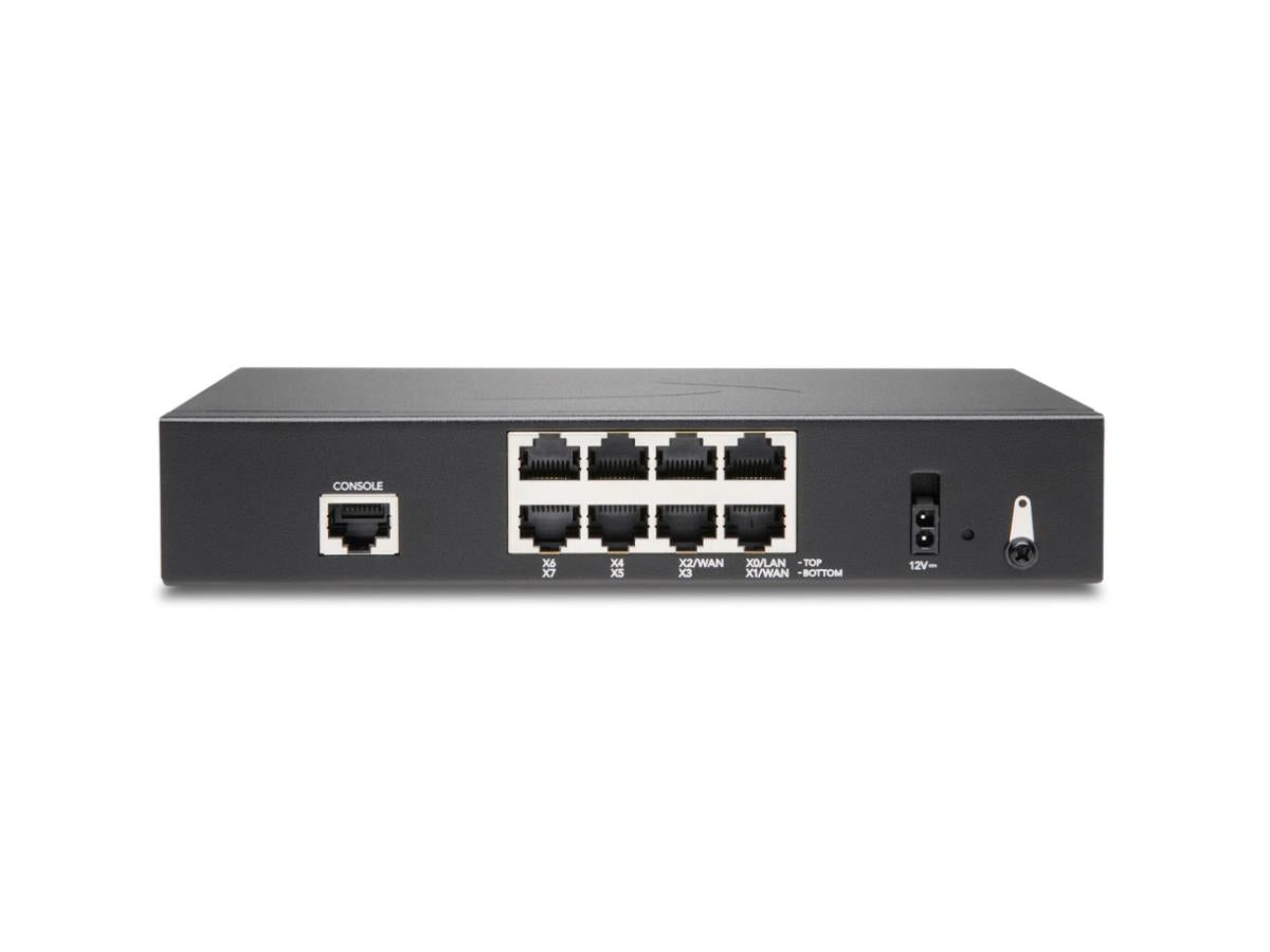 The SONICWALL TZ370 Secure Upgrade Plus Advanced Edition offers enterprise-grade network protection in a compact, desktop form factor. Equipped with 8x1GbE ports, 2 USB 3.0 ports, and comprehensive protocol support, this firewall includes a 2-year advanced security subscription to maximize performance and manageability. It's ideal for small to mid-sized businesses seeking robust threat prevention and VPN performance.