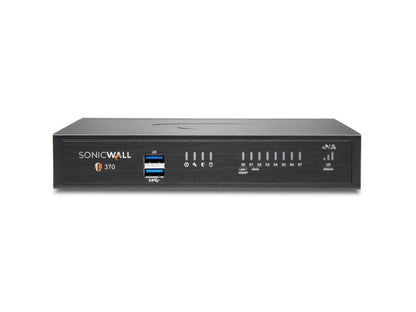 SONICWALL TZ370 Secure Upgrade Plus Advanced Edition offers enterprise-grade network protection for small to mid-sized businesses over a 3-year term. Designed with eight 1GbE ports, dual USB 3.0 ports, and extensive protocol support, it ensures high-speed connectivity and strong encryption standards. The appliance supports advanced security protocols and is TAA compliant, meeting stringent regulatory requirements.