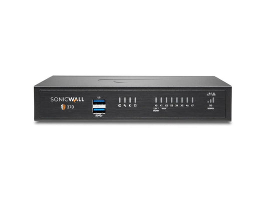 SonicWall TZ370 Secure Upgrade Plus is a compact desktop firewall solution that includes both the TZ370 appliance and a 2-year Essential Protection Services Suite. Designed with 8x1GbE ports, USB 3.0, and advanced security protocols like IPSec, SNMP, and AES encryption, this device is ideal for small to mid-sized office environments. Its performance and service bundle deliver reliable perimeter protection over a 2-year operational lifecycle.