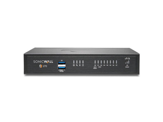 The SONICWALL TZ270 Secure Upgrade Plus - Essential Edition 2YR delivers advanced network protection in a compact desktop form. Supporting key protocols and services such as IPSec, HTTPS, SNMP, and DHCP, it features 11 ports including USB 3.0 and RJ45. Powered by SonicOS 7 and offering up to 1 Gbps IPS throughput, this firewall enables secure connectivity for small offices and remote branches.