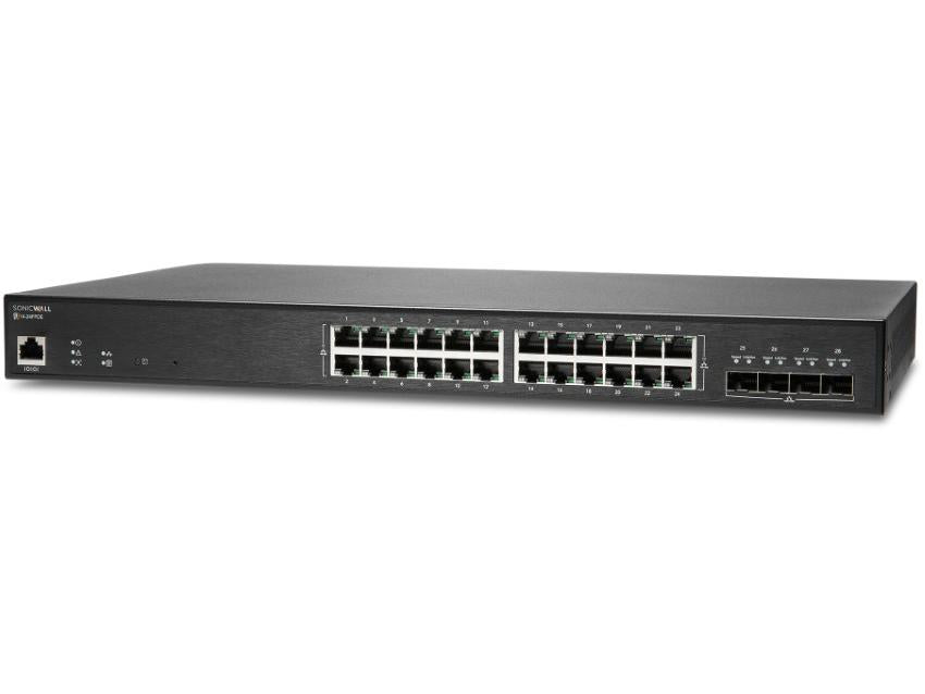 Commutateur PoE+ 28 ports géré SonicWall SWS14-24FPOE avec support 1 an