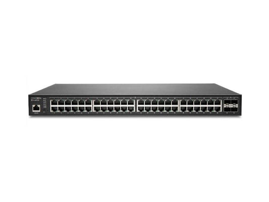 The SONICWALL SWS14-48FPOE is a high-performance network switch featuring 48 1G Copper ports and 4 10G SFP+ uplinks, with robust PoE capability and enterprise-grade manageability. It includes 1-year hardware and support coverage and integrates wireless network management essential services. Designed for demanding SMB or enterprise environments requiring scalable, secure, and efficient connectivity.