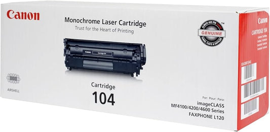 Cartouche de toner noir Canon 104, capacité de 2 000 pages (0263B001)