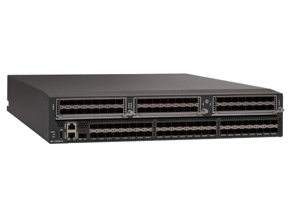 IBM SAN96C-6 32G 96-Port FC Fabric Switch, FRU delivers high-performance Fibre Channel connectivity in a compact 1RU form factor. With 32 Gbps data transfer rates and 96 SFP+ ports, it's designed for scalable enterprise SAN deployments. It supports advanced management features including SSH, HTTPS, and SNMP v3 for secure remote administration.