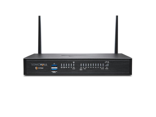 The SonicWall TZ570W Wireless-AC delivers high-speed performance and top-tier security in a compact desktop form factor. Designed with 8x1GbE, 2x5G SFP+ and integrated wireless-AC, it's ideal for securing complex networks in modern deployments. With SonicOS 7 and support for advanced encryption protocols, this firewall provides scalable, high-throughput protection.