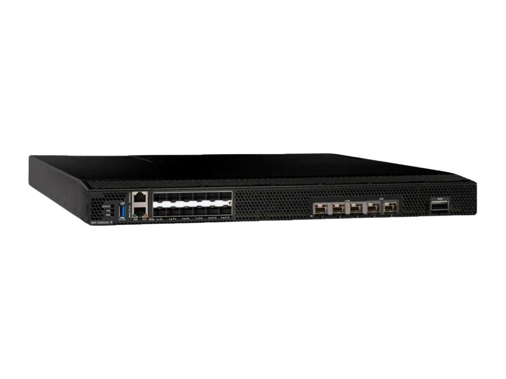 IBM Storage Networking SAN16C-R is a high-performance extension switch designed for modern enterprise fabric infrastructure. With 4x32G FC and 2x1G FCIP ports, it supports secure and accelerated data transport across remote sites. Management features include SSH, SNMPv3, HTTP/HTTPS, and encryption via AES, making it a robust solution for scalable workload mobility.