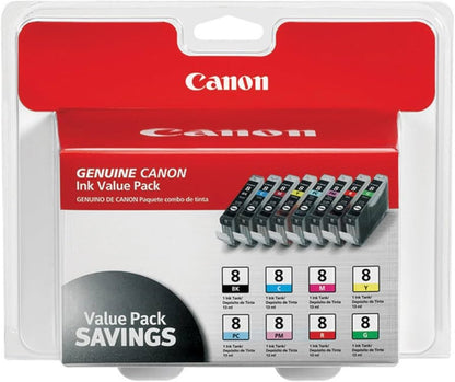 Cartouches d'encre multipack 8 couleurs Canon CLI-8, 0620B015