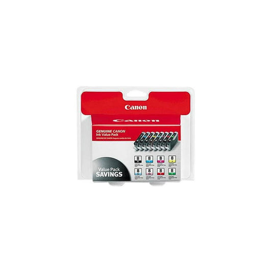 Cartouches d'encre multipack 8 couleurs Canon CLI-8, 0620B015