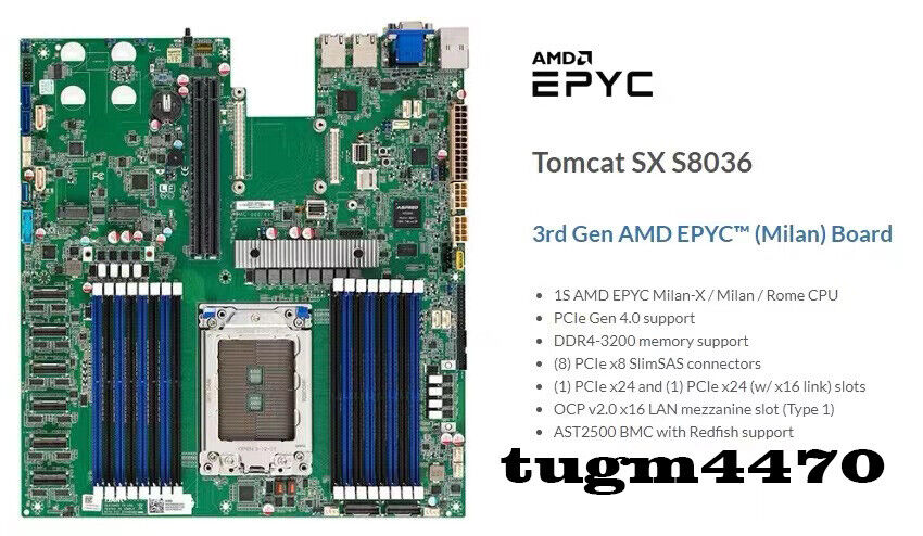 AMD EPYC 72F3 Milan 8-Core Server Processor, 3.7GHz