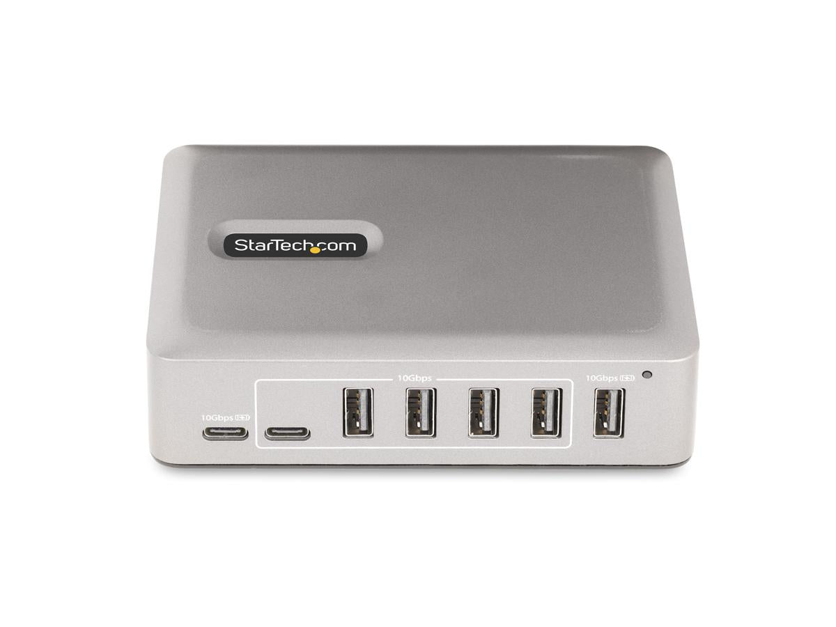 7-PORT USB-C HUB - 5X USB-A + 2X USB-C - SELF-POWERED W/ 65W POWER SUPPLY - USB 3.1 10GBPS - DESKTOP/LAPTOP USB HUB W/ 3FT LOCKING CABLE