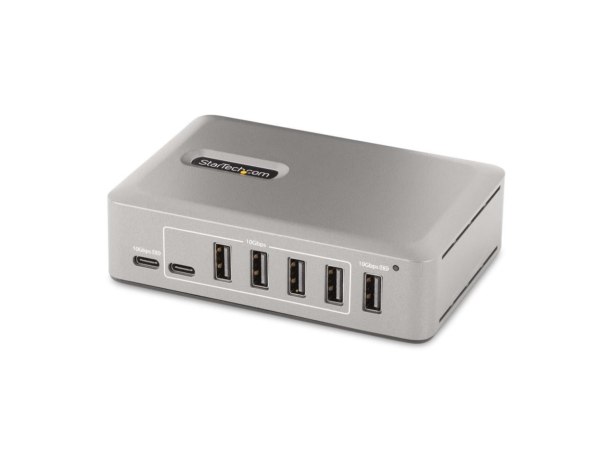 10-Port USB-C Hub - 8x USB-A + 2x USB-C - Self-Powered w/ 65W Power Supply - USB 3.1 10Gbps - Desktop/Laptop USB Hub w/ 3ft Locking Cable