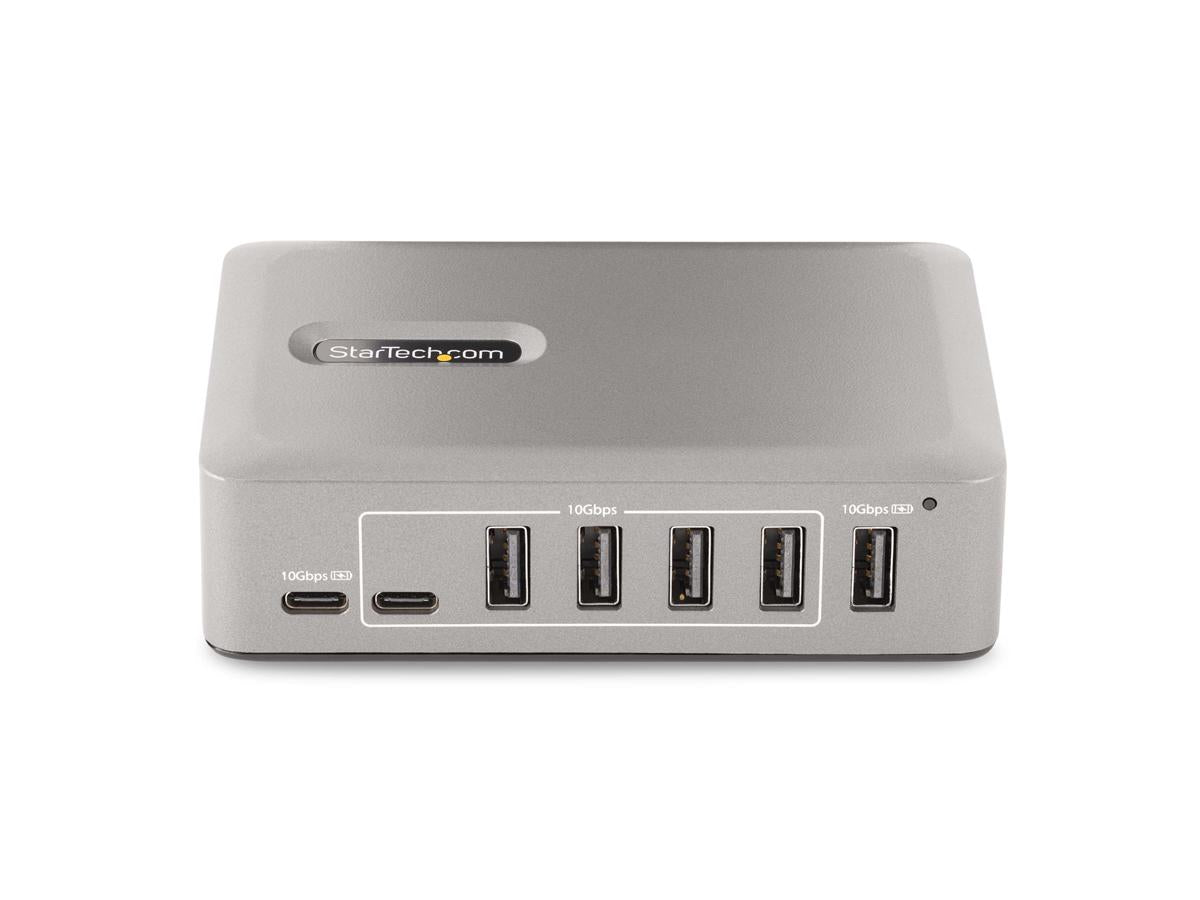 10-Port USB-C Hub - 8x USB-A + 2x USB-C - Self-Powered w/ 65W Power Supply - USB 3.1 10Gbps - Desktop/Laptop USB Hub w/ 3ft Locking Cable
