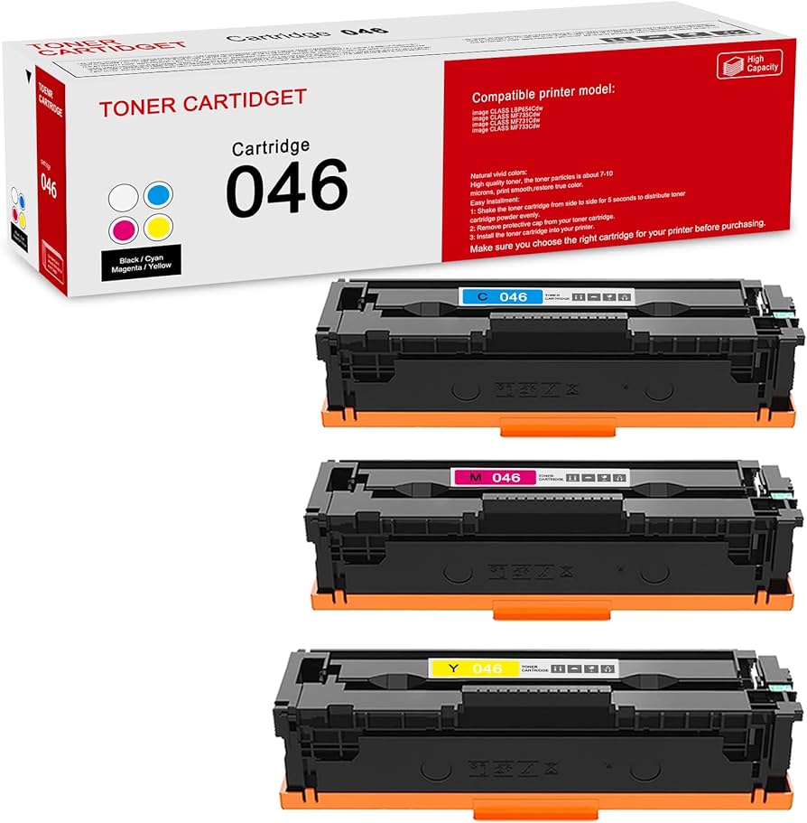 Canon 046 Yellow Toner Cartridge (1247C001), 2,300 Pages