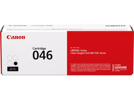 Canon 046 Black Standard Yield Toner Cartridge (1250C001) delivers reliable laser printing performance and crisp black output. Designed for compatibility with a range of Canon imageCLASS and i-SENSYS printers, it offers an approximate yield of 2,200 pages. Ideal for professional documents and everyday business printing.