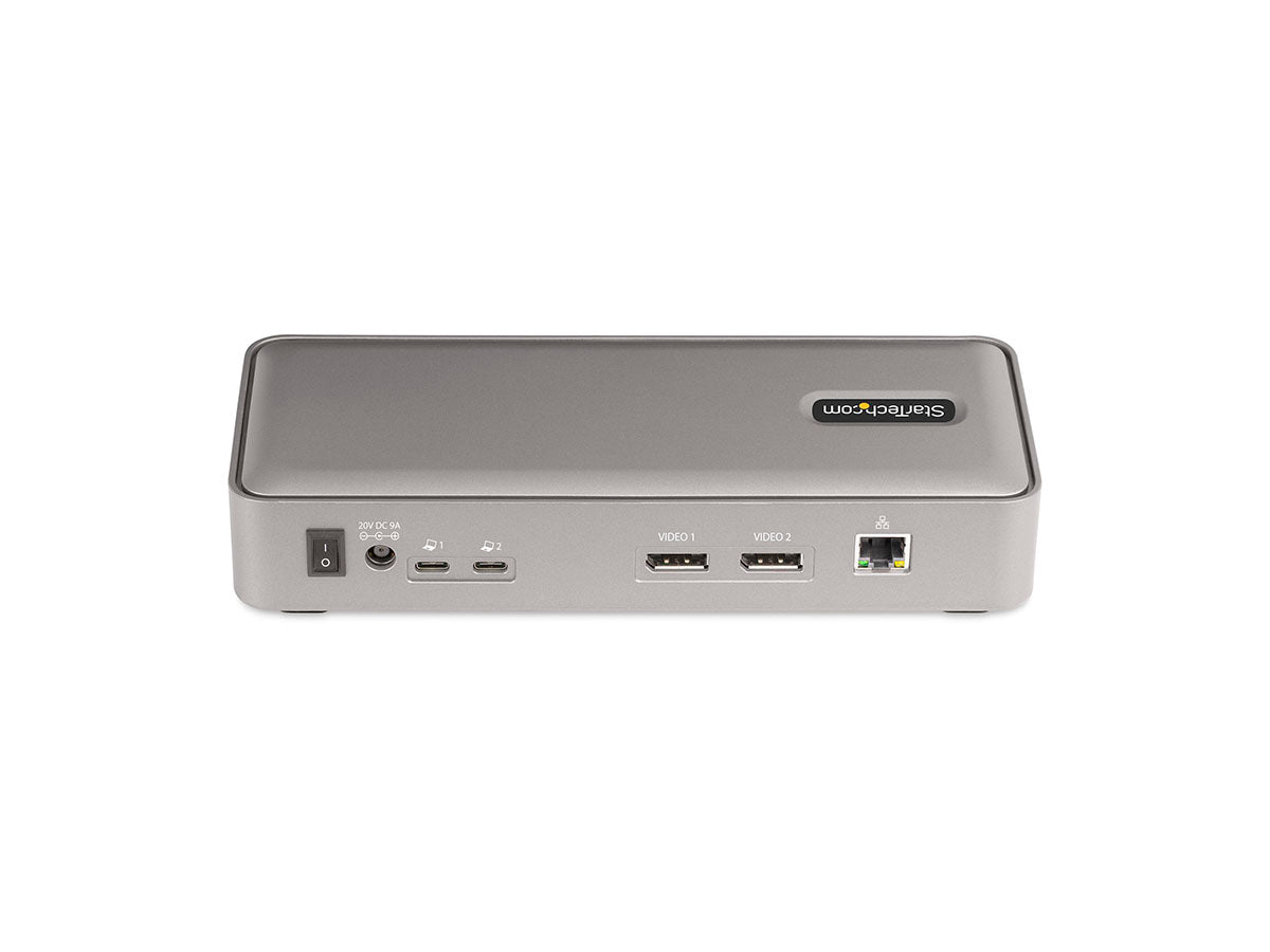 DUAL-LAPTOP USB-C KVM DOCKING STATION, DUAL MONITOR 4K 60HZ DISPLAYPORT DOCK, 5-PORT USB HUB, GBE, 90W/45W PD TO TWO LAPTOPS, DUAL HOST KVM DOCK