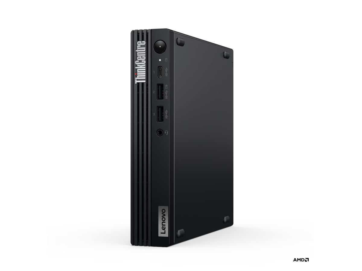 The Lenovo ThinkCentre M75q Gen 5 offers compact performance with an AMD Ryzen 3 PRO 8300GE processor, 16GB DDR5 memory, and a 1TB PCIe Gen4 SSD. Featuring Wi-Fi 6, Bluetooth 5.3, and AMD Radeon 740M integrated graphics, it's engineered for secure, efficient business computing. Includes Windows 11 Pro, USB Calliope Mouse, and a USB Traditional Keyboard.