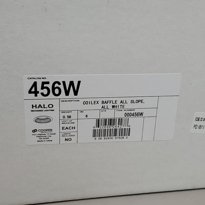 HALO LIGHTING 6-PACK! Coilex Baffle Inserts Slope 6" All White 456W (New)