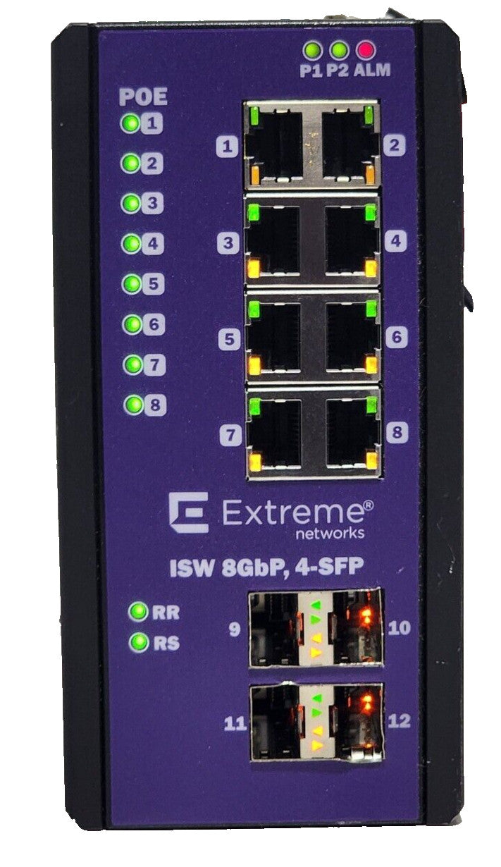 Commutateur Gigabit PoE+ 8 ports Extreme Networks ISW 16804, -40 °C à +75 °C
