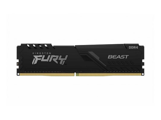 The Kingston FURY Beast 16GB DDR4 memory module delivers high-performance computing with a clock speed of 3200MHz and a CAS latency of CL16. Designed with a sleek black profile, it's ideal for boosting desktop performance in gaming, content creation, and multitasking workloads.