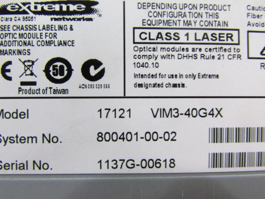 EXTREME VIM3-40G4X 4-Port 40GBASE-X QSFP+ Module for Summit X650/X480