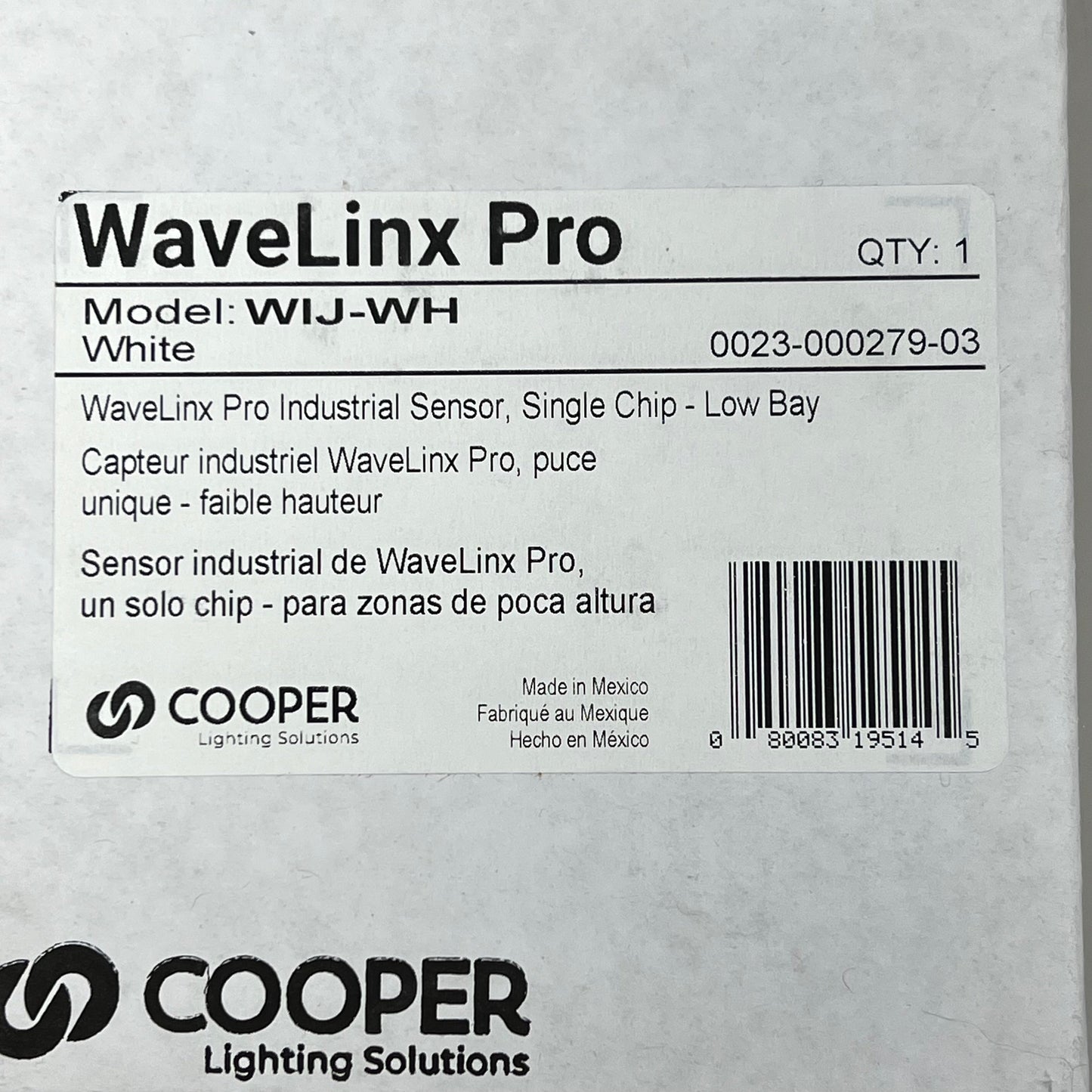 COOPER LIGHTING SOLUTIONS WaveLinx Advanced Sensor Technology WIJ-WH