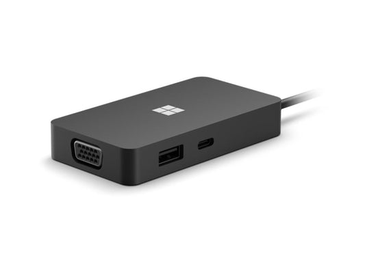 The Microsoft Surface USB-C Travel Hub Commercial Black is designed for professionals seeking reliable connectivity on the go. With a compact and lightweight design, this hub offers versatile connection options and pass-through accessory charging to maximize productivity. Its black finish and surface compatibility make it an ideal accessory for business and travel use.