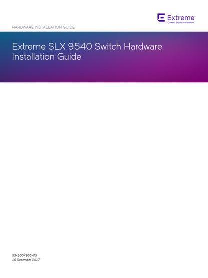 Commutateur EXTREME SLX 9540-24S-DC-F 10GE, 1U, 57 ports, alimentation CC, flux d'air F2B