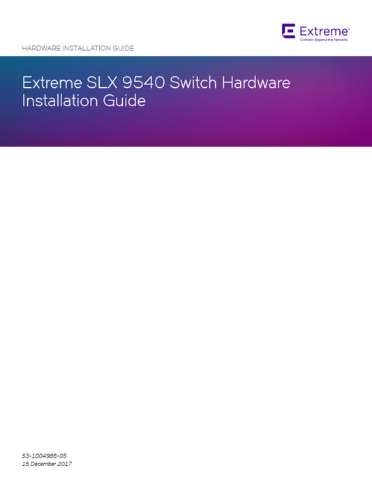 Commutateur EXTREME SLX 9540-24S-DC-F 10GE, 1U, 57 ports, alimentation CC, flux d'air F2B