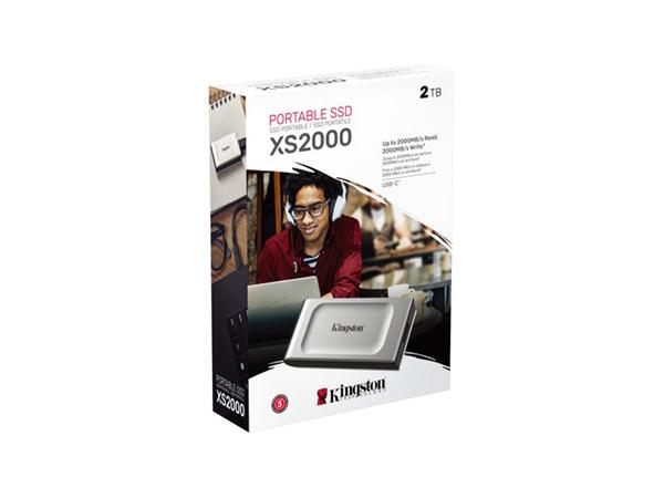 The Kingston XS2000 2TB Portable SSD offers ultrafast data transfer speeds up to 2000MB/s in a compact, lightweight design. With USB 3.2 interface, it delivers high-performance storage in a rugged and portable form factor, ideal for professionals needing fast file backup, transfers, and streaming. TAA compliant and backed by a 5-year limited warranty, it's a reliable choice for high-speed mobile storage needs.