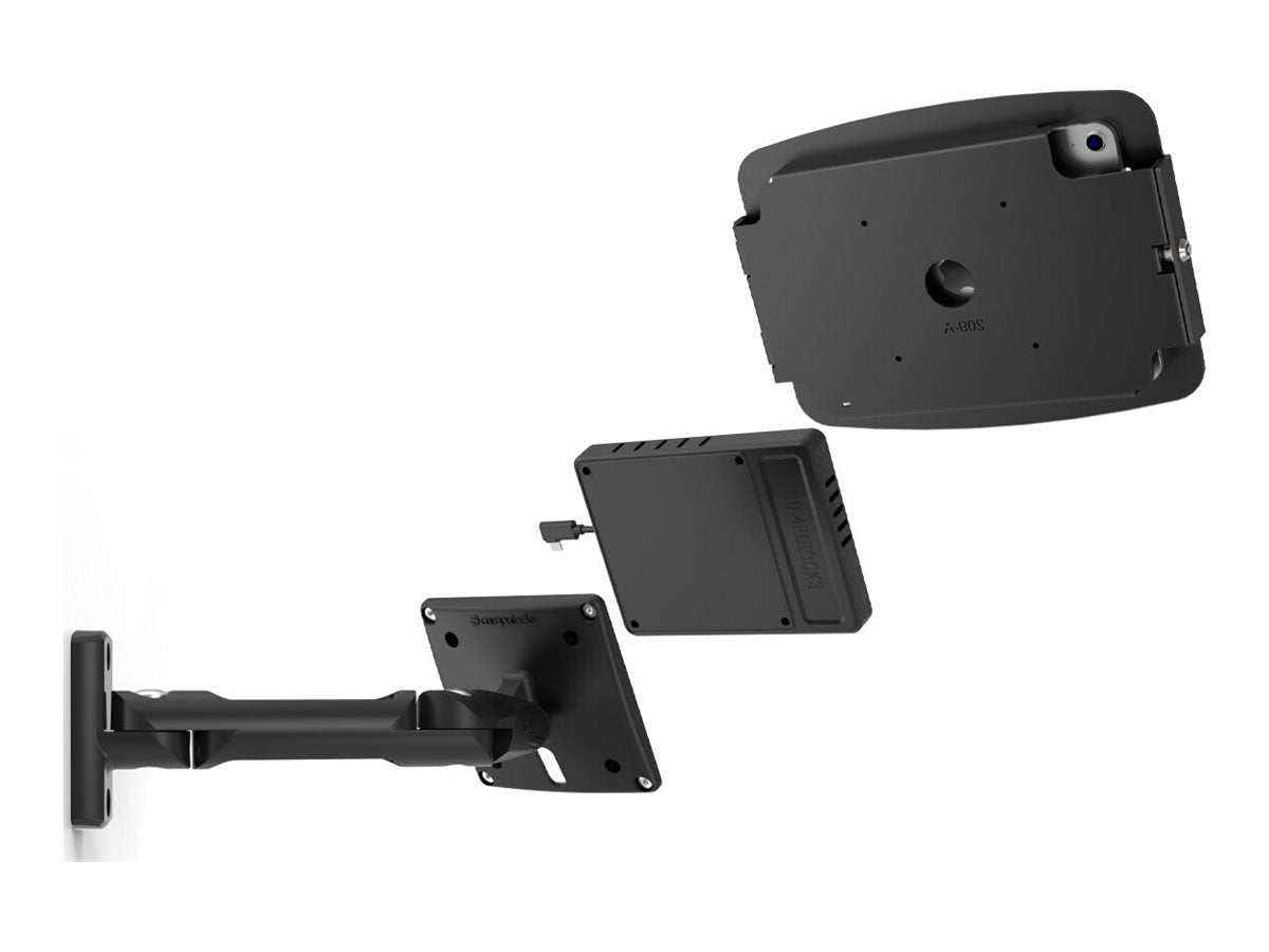 Support mural et hub COMPULOCKS pour Galaxy Tab A8 10,5 pouces, noir