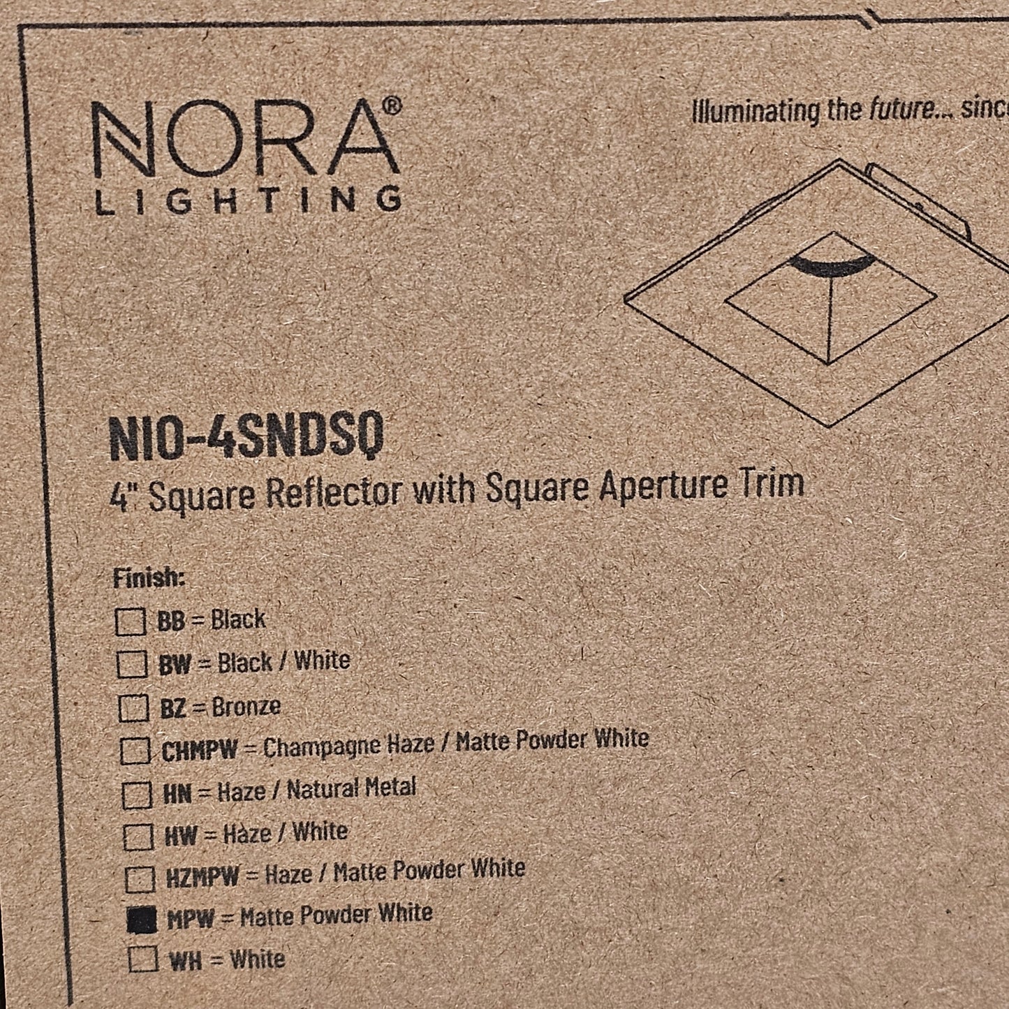 NORA LIGHTING Lolite 4" LED Square Recessed Trim 1000 Lumens