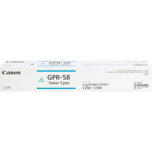 Cartouche de toner cyan Canon GPR58, 18 000 pages, laser, conforme TAA