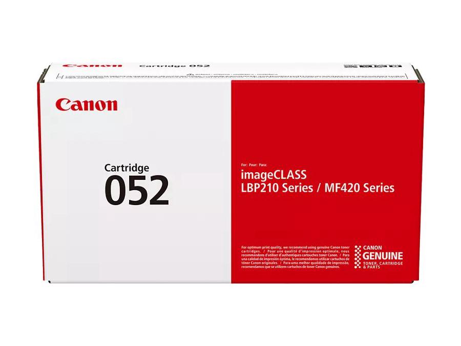 Toner Cartridge - Black - Yields up to 3,100 pages (ISO / IEC Standard) - For use with LBP214dw, LBP215dw, MF424dw, MF426dw, MF429dw. This genuine Canon 052 black toner cartridge ensures consistent, high-quality output for your Canon imageCLASS laser printer, delivering reliable performance for demanding office environments. Designed for optimal compatibility and efficiency, it supports TAA compliance and yields up to 3,100 pages.