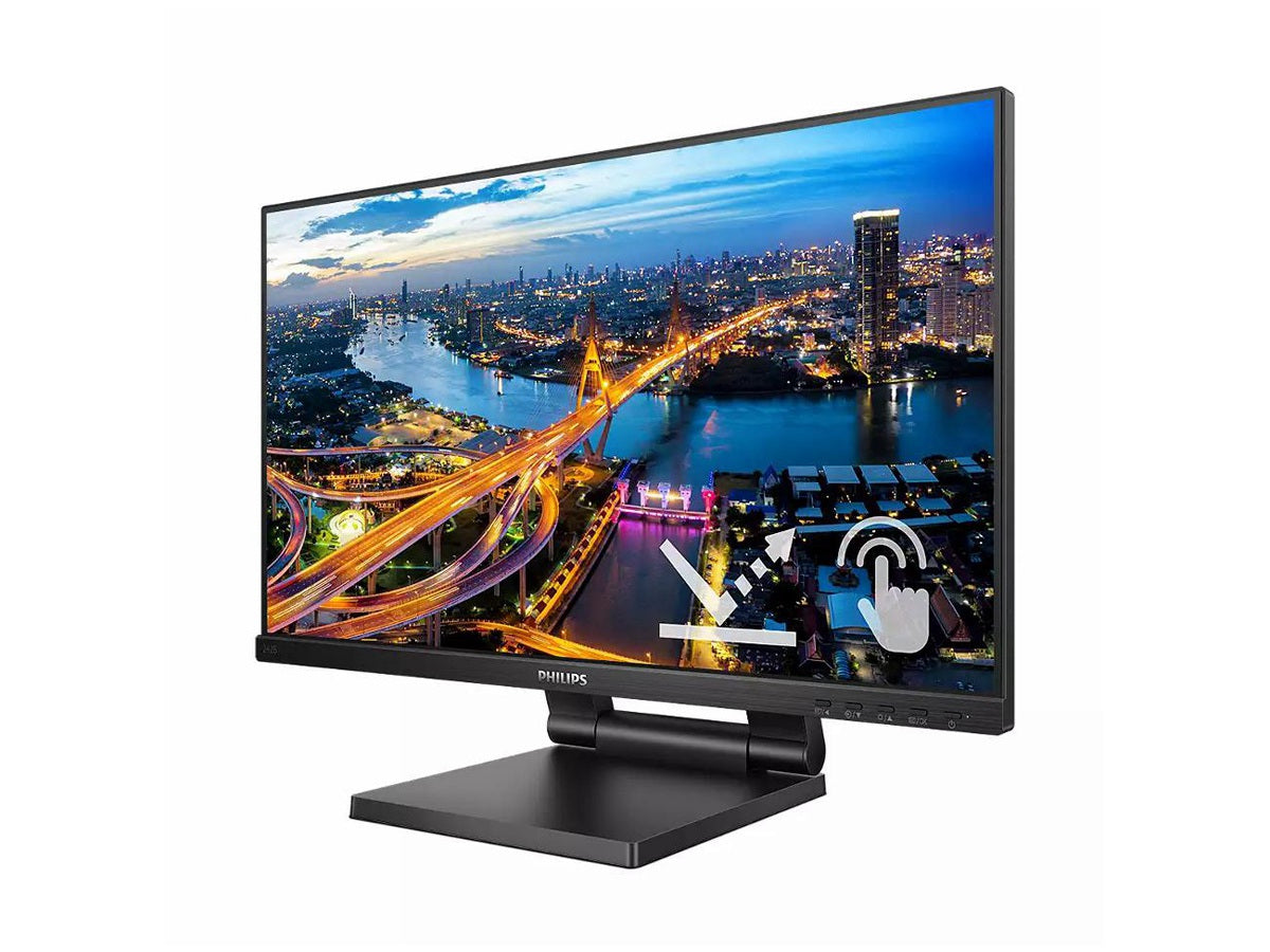 The PHILIPS 242B1TC is a 24-inch Flat Full HD touch-enabled IPS monitor designed for intuitive interaction and vibrant visuals. It features SmoothTouch for fluid input response, anti-glare coating, and rich color support including sRGB 102%, Adobe RGB 83%, and NTSC 88%. With a 1000:1 contrast ratio, 75Hz refresh rate, and 250 cd/m² brightness, it delivers a crisp and comfortable viewing experience for both business and creative use.