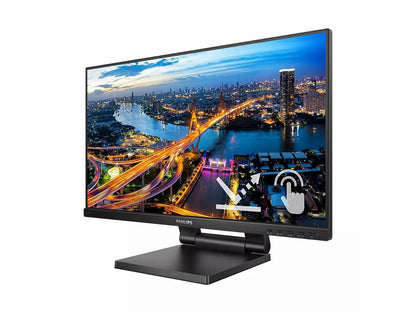 The PHILIPS 242B1TC is a 24-inch Flat Full HD touch-enabled IPS monitor designed for intuitive interaction and vibrant visuals. It features SmoothTouch for fluid input response, anti-glare coating, and rich color support including sRGB 102%, Adobe RGB 83%, and NTSC 88%. With a 1000:1 contrast ratio, 75Hz refresh rate, and 250 cd/m² brightness, it delivers a crisp and comfortable viewing experience for both business and creative use.