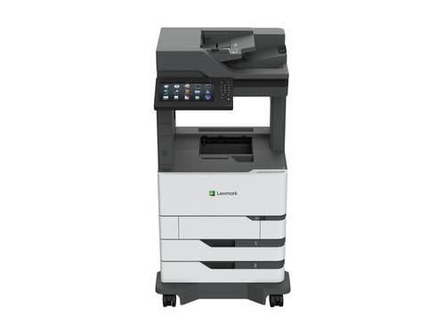The Lexmark MX822ADE is a high-performance monochrome multifunction printer (MFP) engineered for enterprise-level performance with TAA compliance and CAC support. Featuring scan, copy, fax, and print capabilities, it reaches print speeds of up to 55 pages per minute and offers robust paper handling with optional 3300-sheet input capacity. Designed for secure, efficient high-volume workflows, it includes a 10-inch touchscreen, USB and Gigabit Ethernet connectivity, and supports a wide range of paper types.