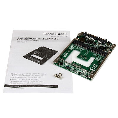 STARTECH Adaptateur double SSD mSATA vers SATA RAID 2,5", modèle 25SAT22MSAT