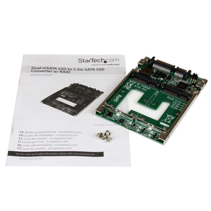 STARTECH Adaptateur double SSD mSATA vers SATA RAID 2,5", modèle 25SAT22MSAT