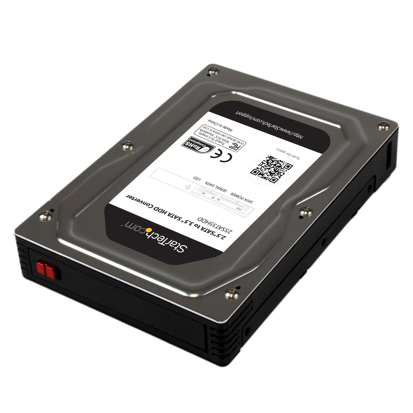 Boîtier adaptateur StarTech pour disque dur/SSD SATA 2,5" vers 3,5" - Noir/Argent