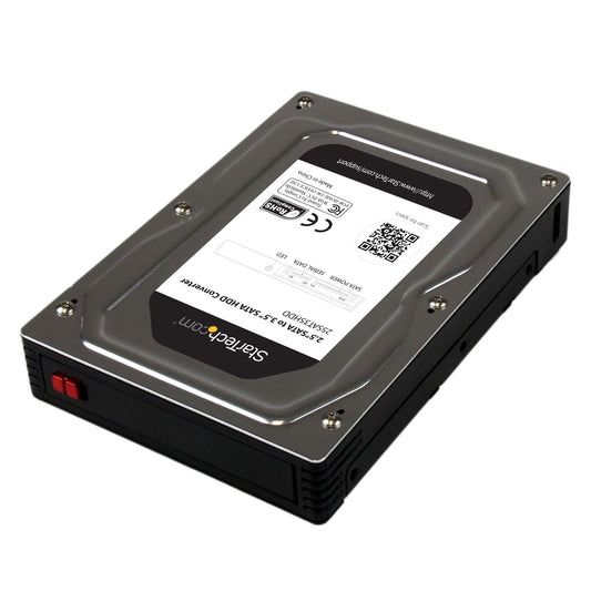 Boîtier adaptateur StarTech pour disque dur/SSD SATA 2,5" vers 3,5" - Noir/Argent