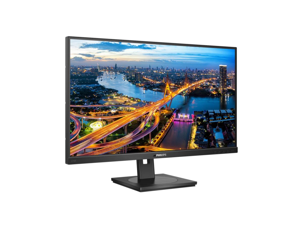The PHILIPS 276B1 is a 27-inch flat QHD LCD monitor designed for precision and connectivity, featuring IPS technology and USB-C power delivery. With a resolution of 2560 x 1440, LowBlue Mode, and SmartImage enhancements, it delivers sharp visuals while minimizing eye strain. The monitor includes DisplayPort, HDMI, RJ45 LAN, and built-in stereo speakers, making it a versatile and productive choice for professional users.