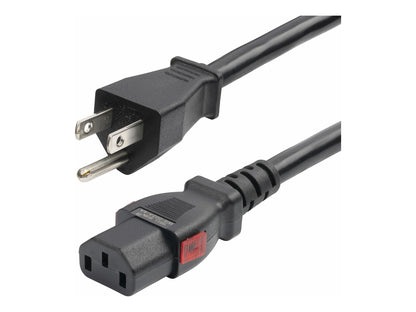StarTech 12ft Heavy Duty Power Cord NEMA 5-15P to Locking C13, 15A 125V