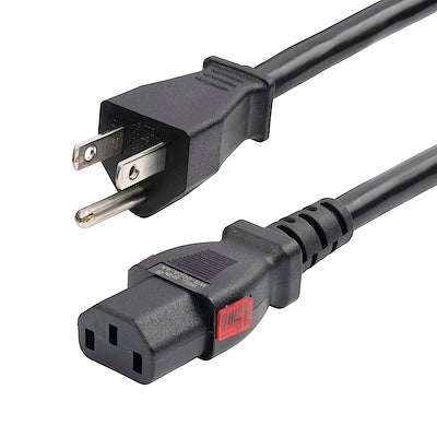 StarTech 12ft Heavy Duty Power Cord NEMA 5-15P to Locking C13, 15A 125V