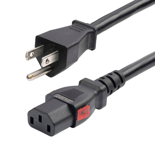 StarTech 12ft Heavy Duty Power Cord NEMA 5-15P to Locking C13, 15A 125V
