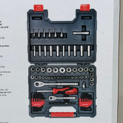 CRESCENT 1/4-Inch & 3/8-Inch Drive 6 & 12 Point SAE/Metric Mechanics Tool Set