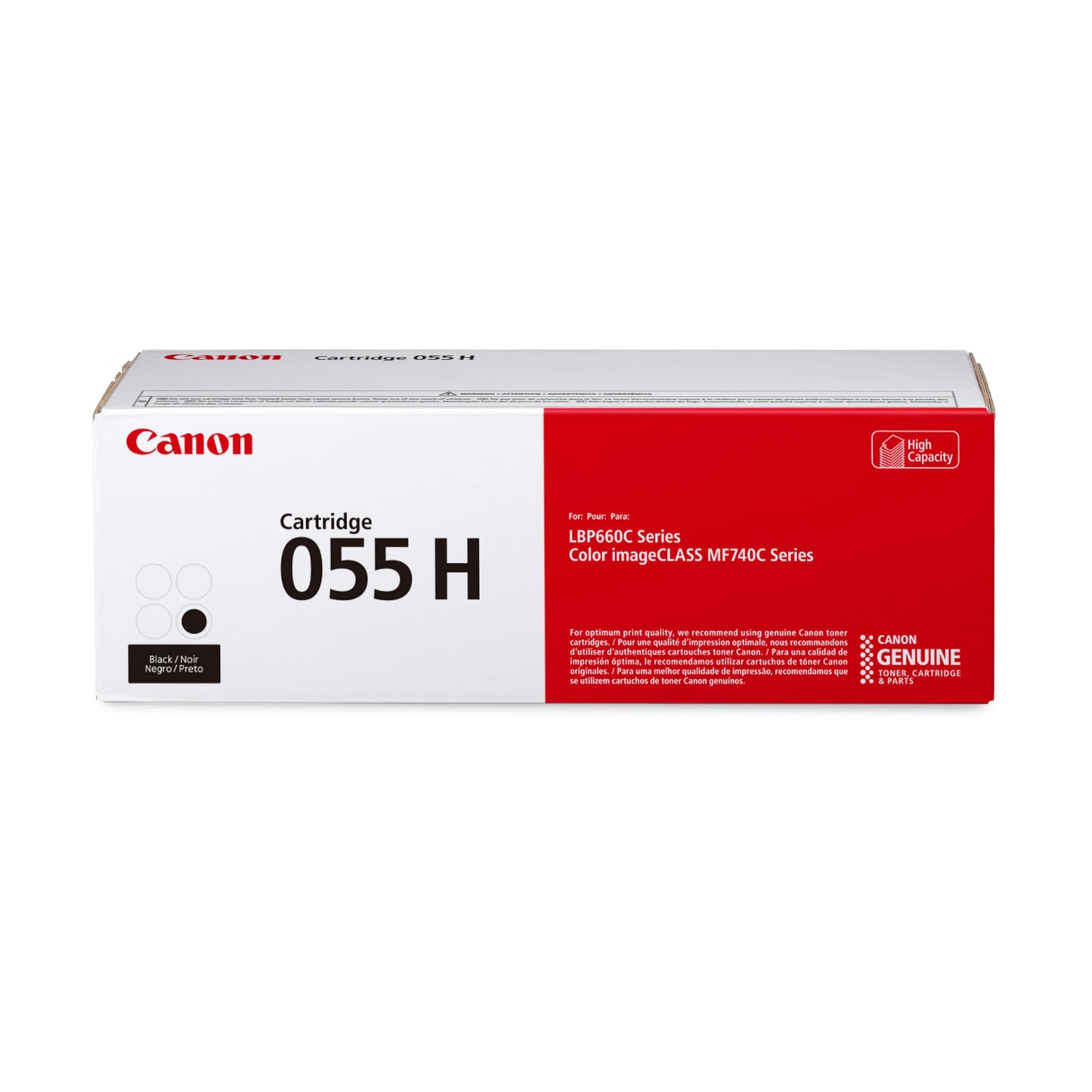 Cartouche de toner noir Canon 055 H à haut rendement, 7 600 pages