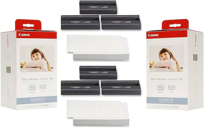 Ensemble encre/papier couleur Canon, format carte postale 4x6, 108 feuilles (3115B001)